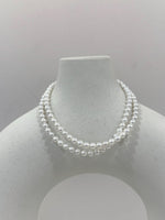 Freshwater white small pearl minimalistic necklace strand