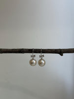 White Edison pearls s925 silver butterfly earrings for her retirement