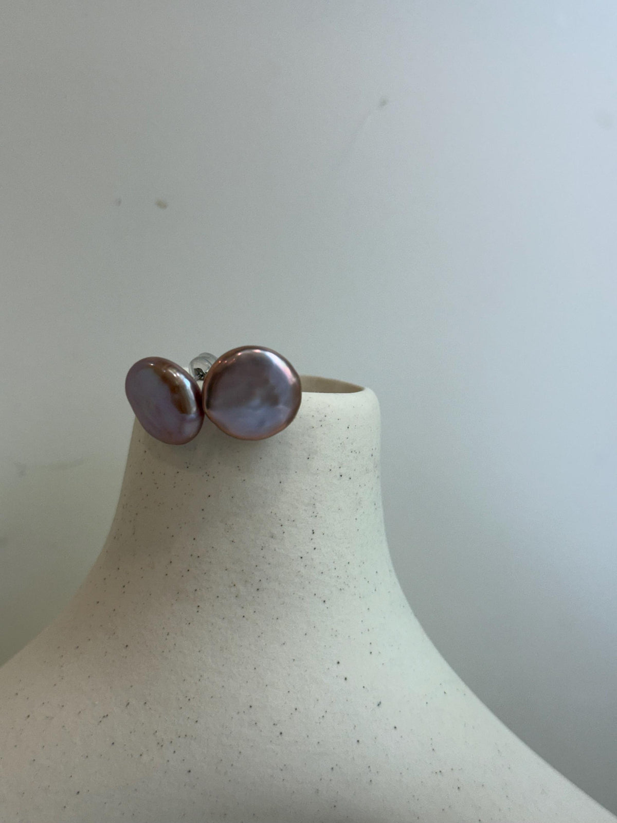 affordable Rose Freshwater Keshi round button pearls s925 silver ring for her
