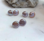 Rose Freshwater Keshi round button pearls s925 silver ring for her