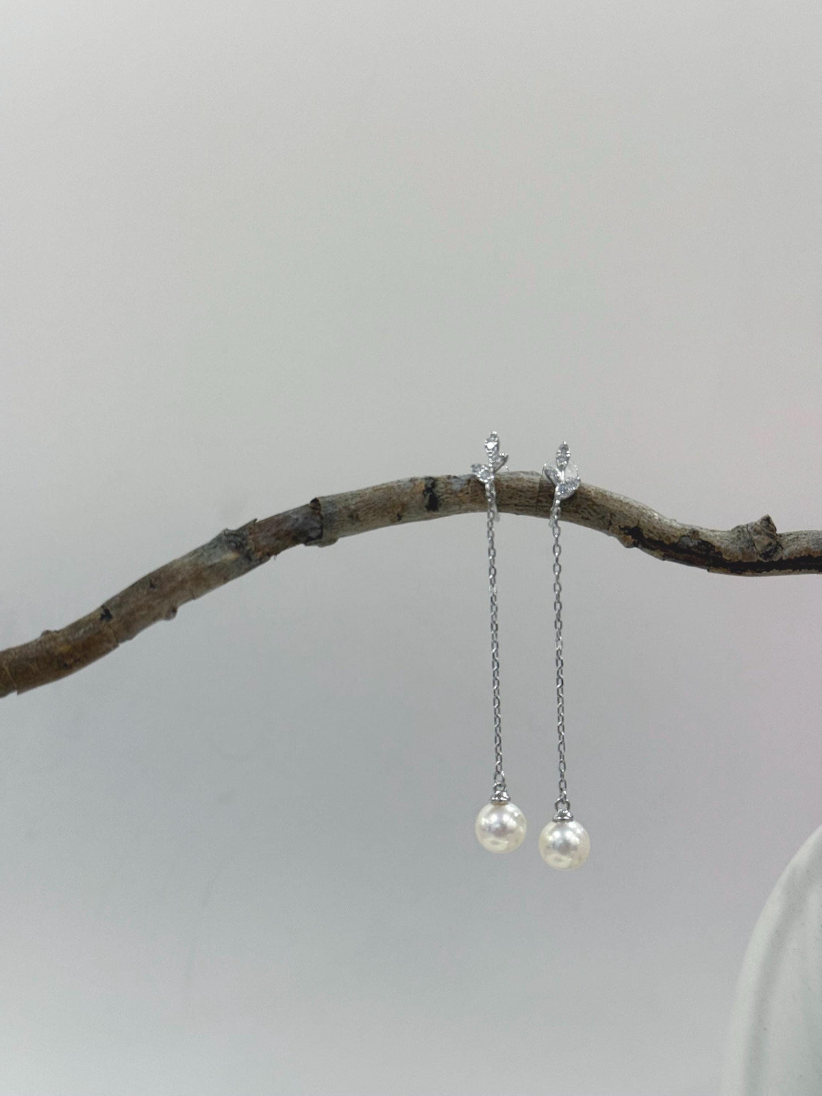 Akoya White earrings no piercing chandeliers for her anniversary