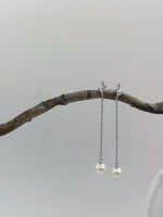 Akoya White earrings no piercing chandeliers for her engagement