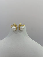 Freshwater Mabe Butterfly bow earrings for daily wear