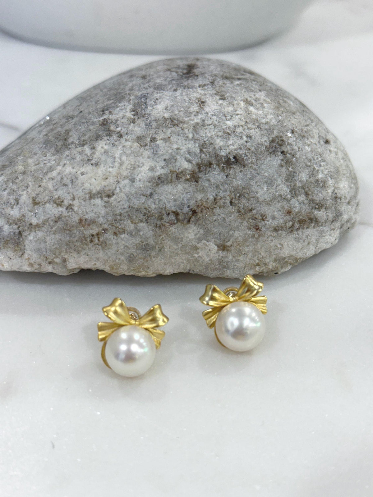 Freshwater Mabe Butterfly bow earrings for daily wear anniversary gift