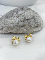 Freshwater Mabe Butterfly bow earrings for daily wear anniversary gift