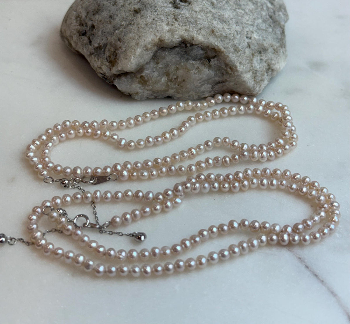 rose small pearls necklace s925 strand for her