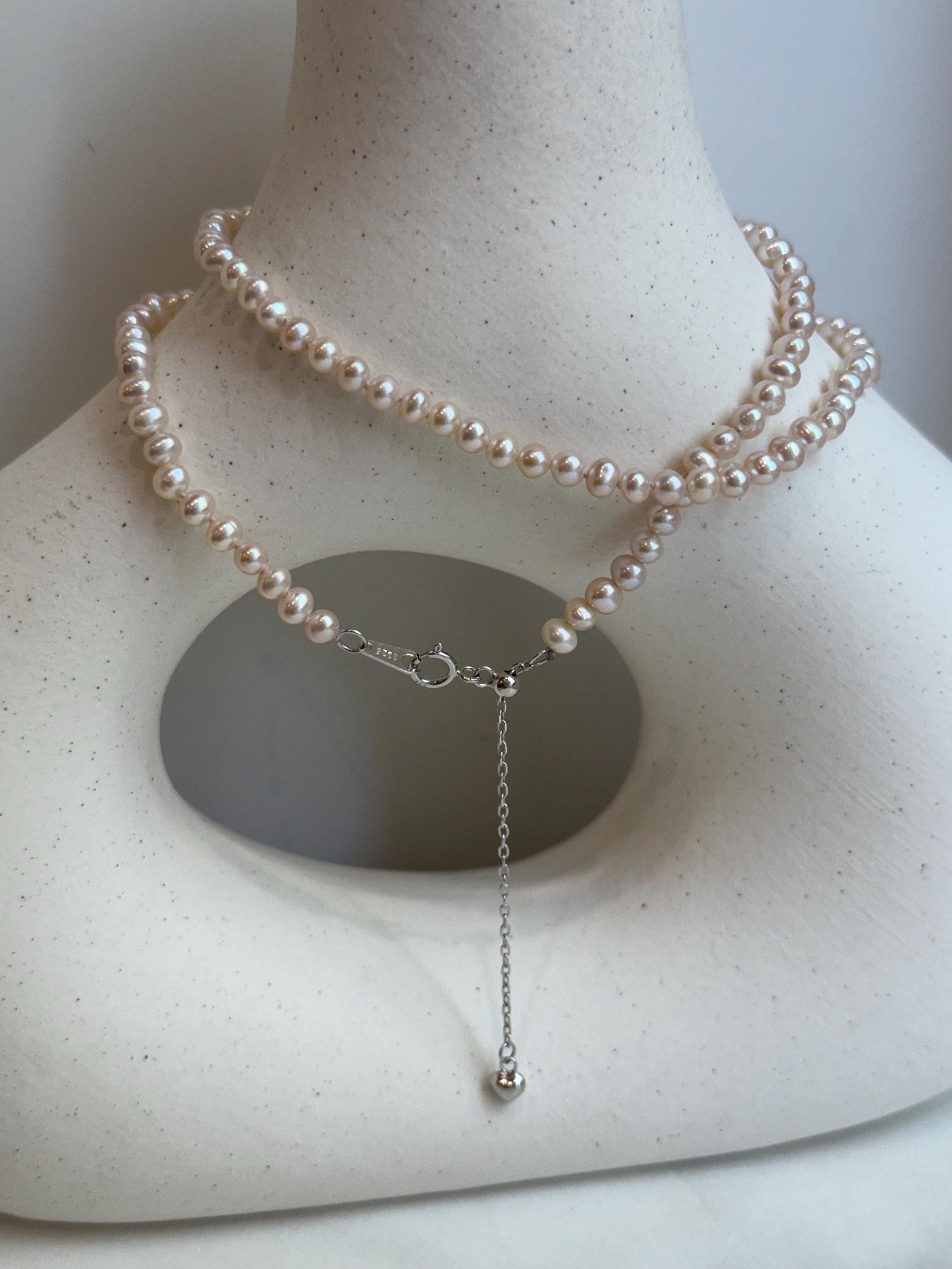 rose small pearls necklace s925 strand for her birthday