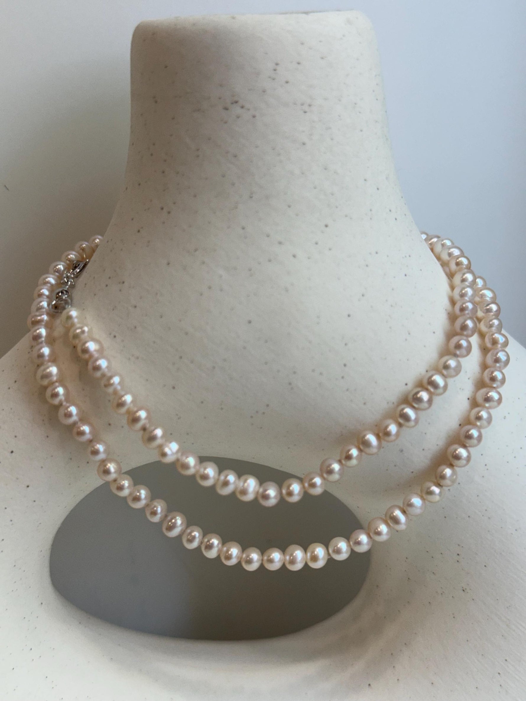 rose small pearls necklace s925 strand for her anniversary