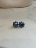 sky blue ocean Mabe pearls s925 silver earrings stud for her engagement