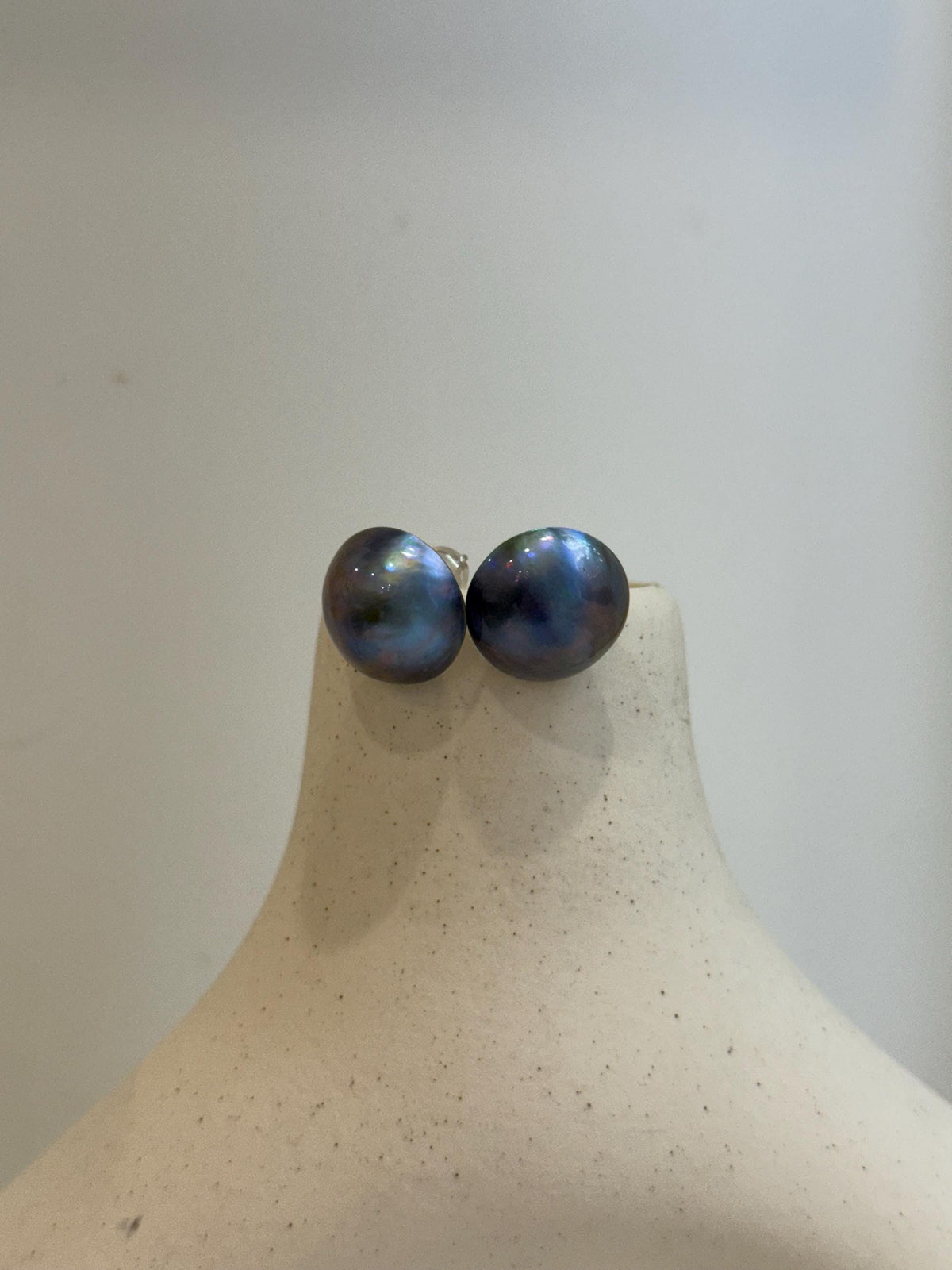 sky blue ocean Mabe pearls s925 silver earrings stud for her daily wear