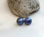 sky blue ocean Mabe pearls s925 silver earrings stud for her