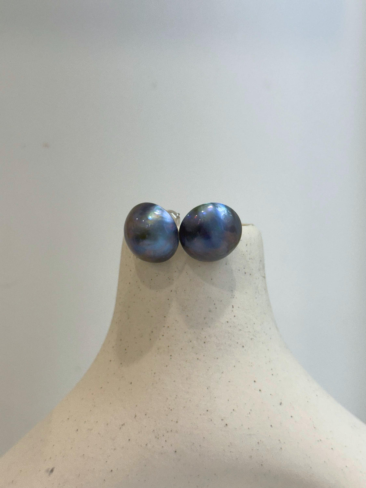 sky blue ocean Mabe pearls s925 silver earrings stud for her anniversary