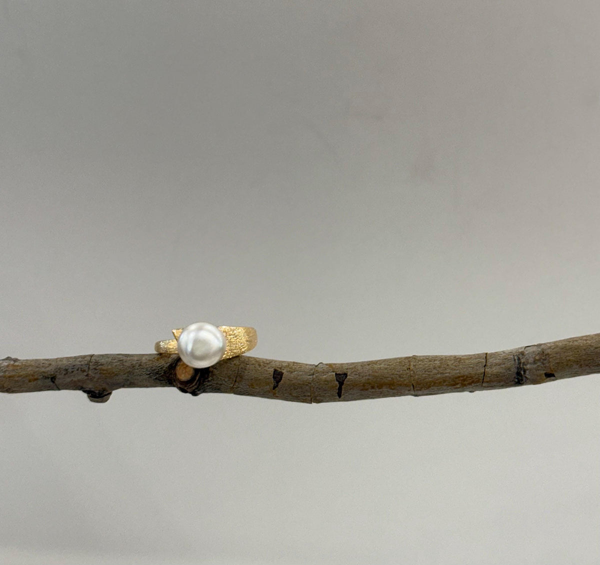 South Sea Saltwater Cream Keshi pearl s925 silver adjustable ring for her birthday