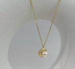 Akoya off white ocean pearl minimalist pendant necklace set for her