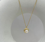 Akoya off white ocean pearl minimalist pendant necklace set for her birthday