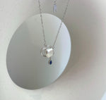 Australian ocean white keshi pearl s925 silver cloud design pendant necklace set for her