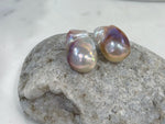 fireball rose baroque pearl silver cool earrings for her