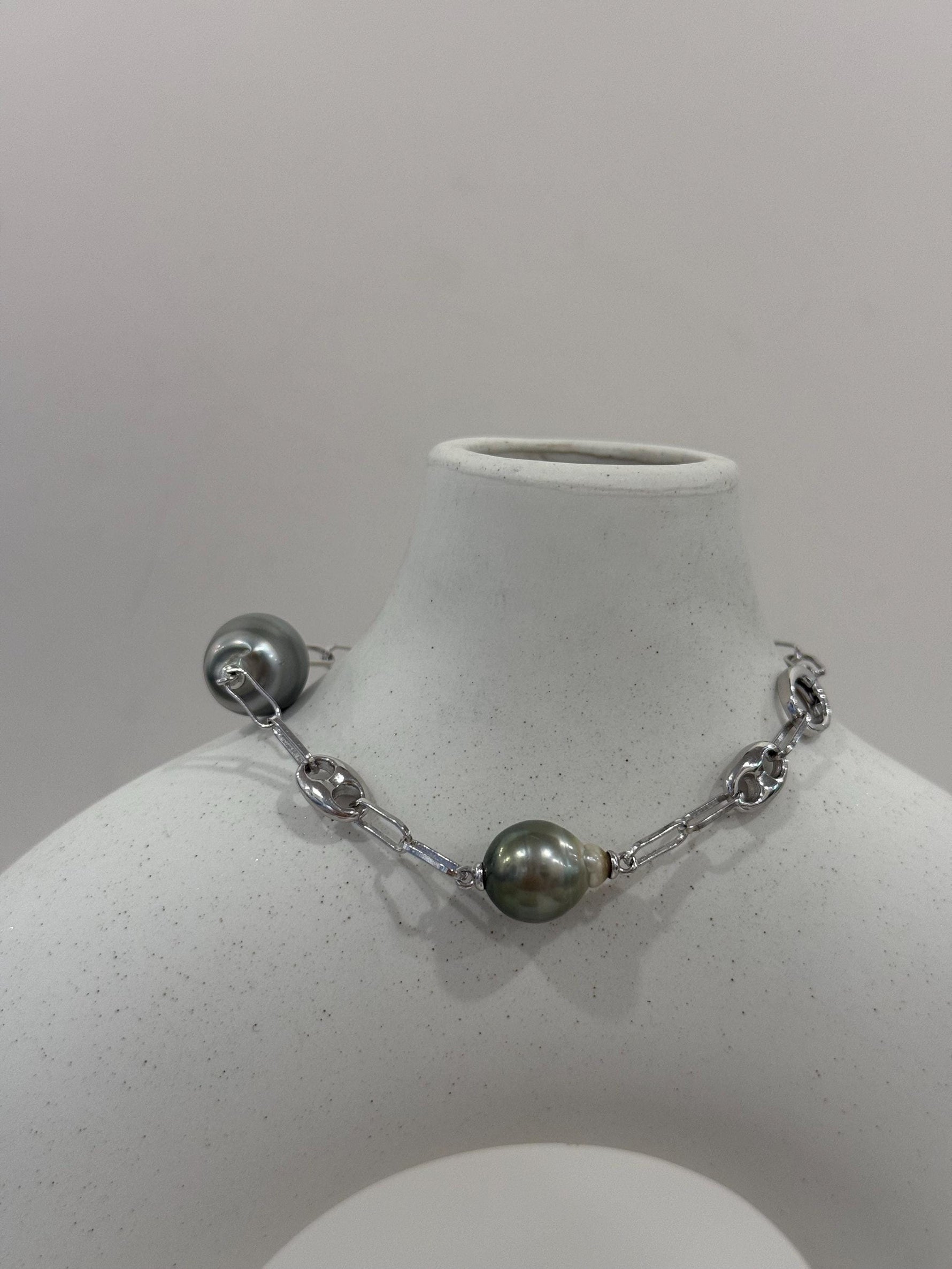 Tahitian tri-pearls s925 silver adjustable bracelet for her engagement