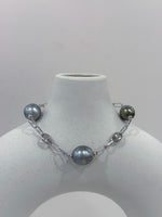 Tahitian tri-pearls s925 silver adjustable bracelet for her