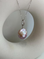 ivory Rose baroque pearl s925 silver pendant for her anniversary