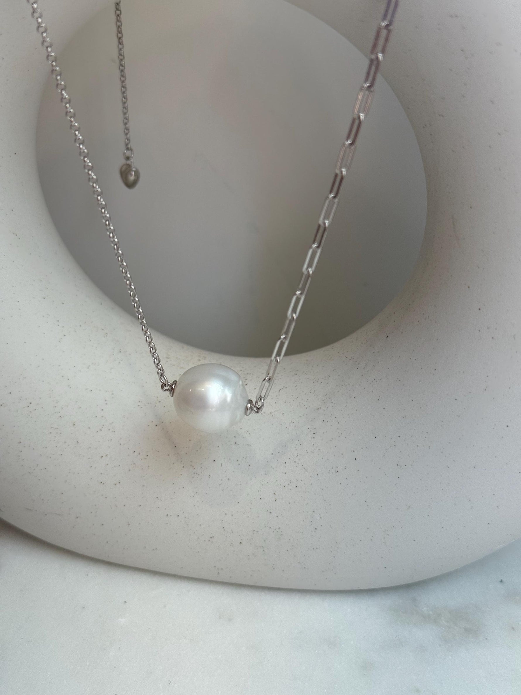 Australian Ocean White pearl S925 Silver AB chain necklace set for her