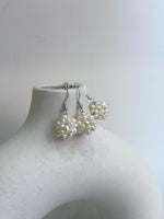Freshwater ivory Keshi pearls s925 silver hydrangeas balls earrings hooks for her