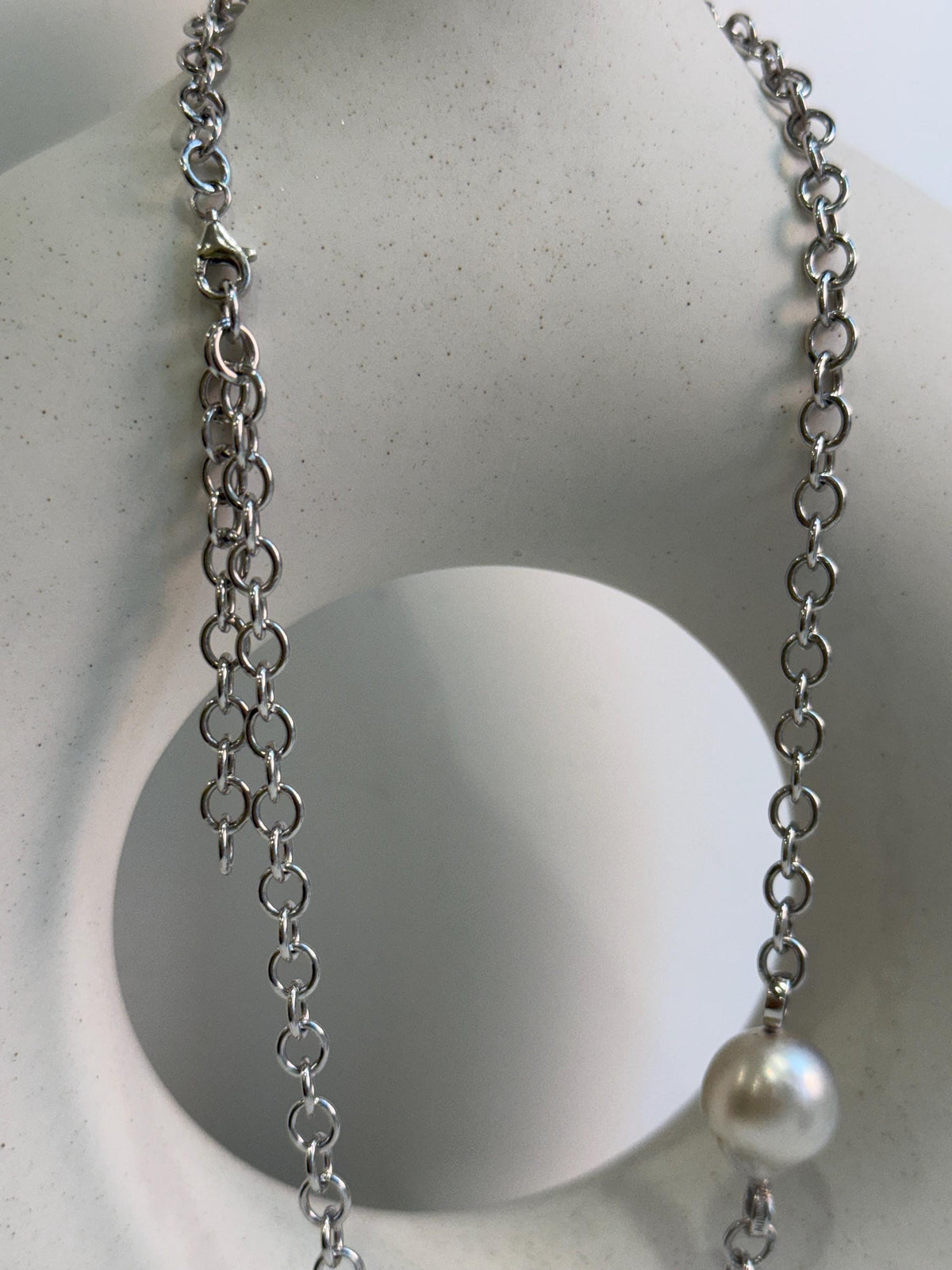 affordable Australian Ocean white baroque pearl S925 silver extremely thick chain necklace set for her