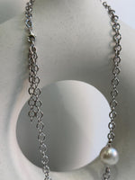 affordable Australian Ocean white baroque pearl S925 silver extremely thick chain necklace set for her