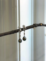 Tahitian Peacock green pearls Akoya ocean pearls s925 silver earrings for her