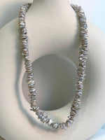 blue silver Keshi pearls s925 silver cool necklace strand for her