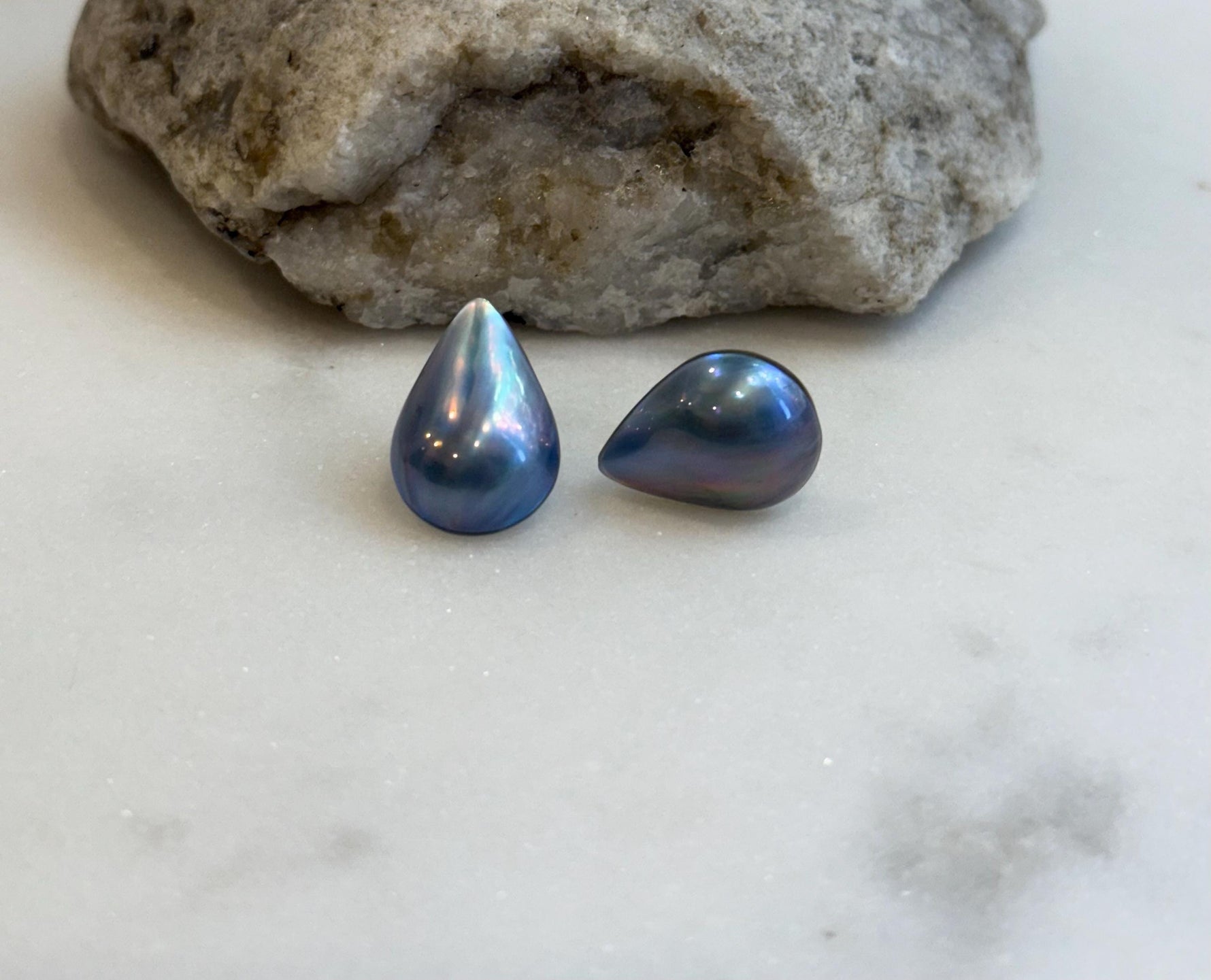 Aurora colors waterdrop ocean Mabe pearls s925 silver earrings for her holiday wear