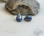 Aurora colors waterdrop ocean Mabe pearls s925 silver earrings for her