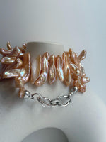 affordable peach gold Keshi pearls s925 silver earrings for her