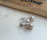 white iridescent baroque pearls s925 silver earrings for her  engagement