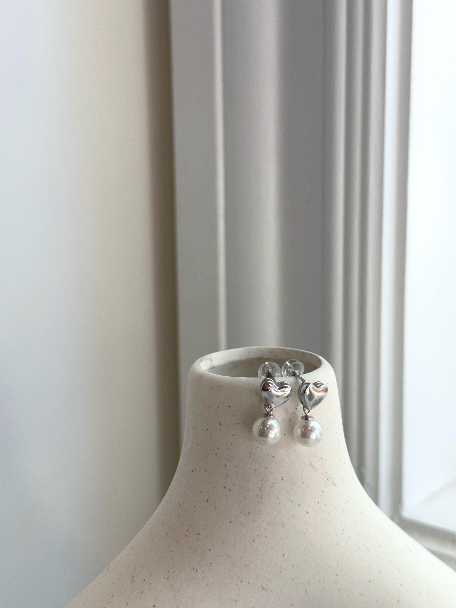 top quality white pearls s925 silver earrings for her