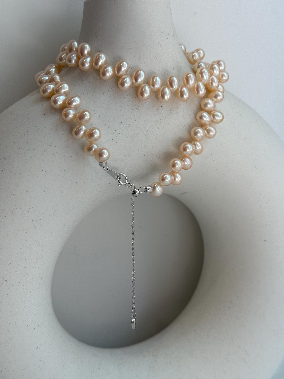 champagne freshwater petal Keshi pearls s925 silver necklace strand for her