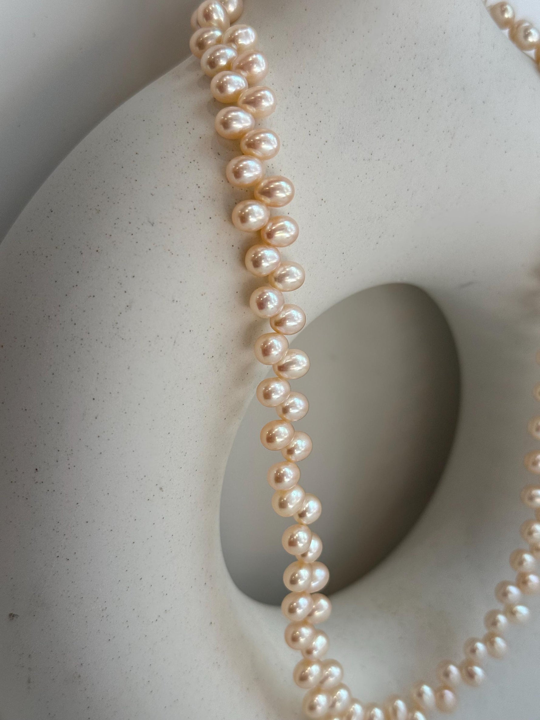 champagne freshwater petal Keshi pearls s925 silver necklace strand for her holiday gift