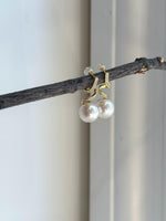 white Edison Pearl s925 silver dangling earrings for her