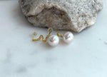 white Edison Pearl s925 silver dangling earrings for her birthday