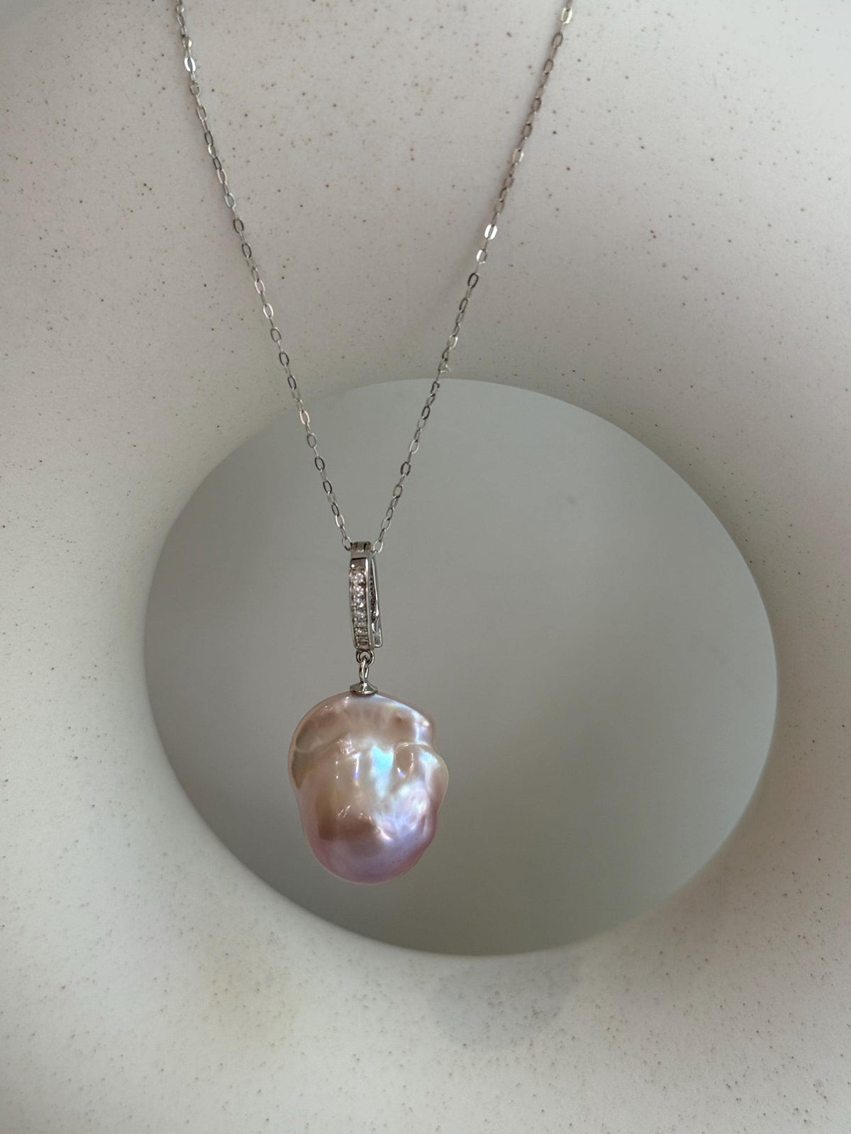 ivory Rose baroque pearl s925 silver pendant for her