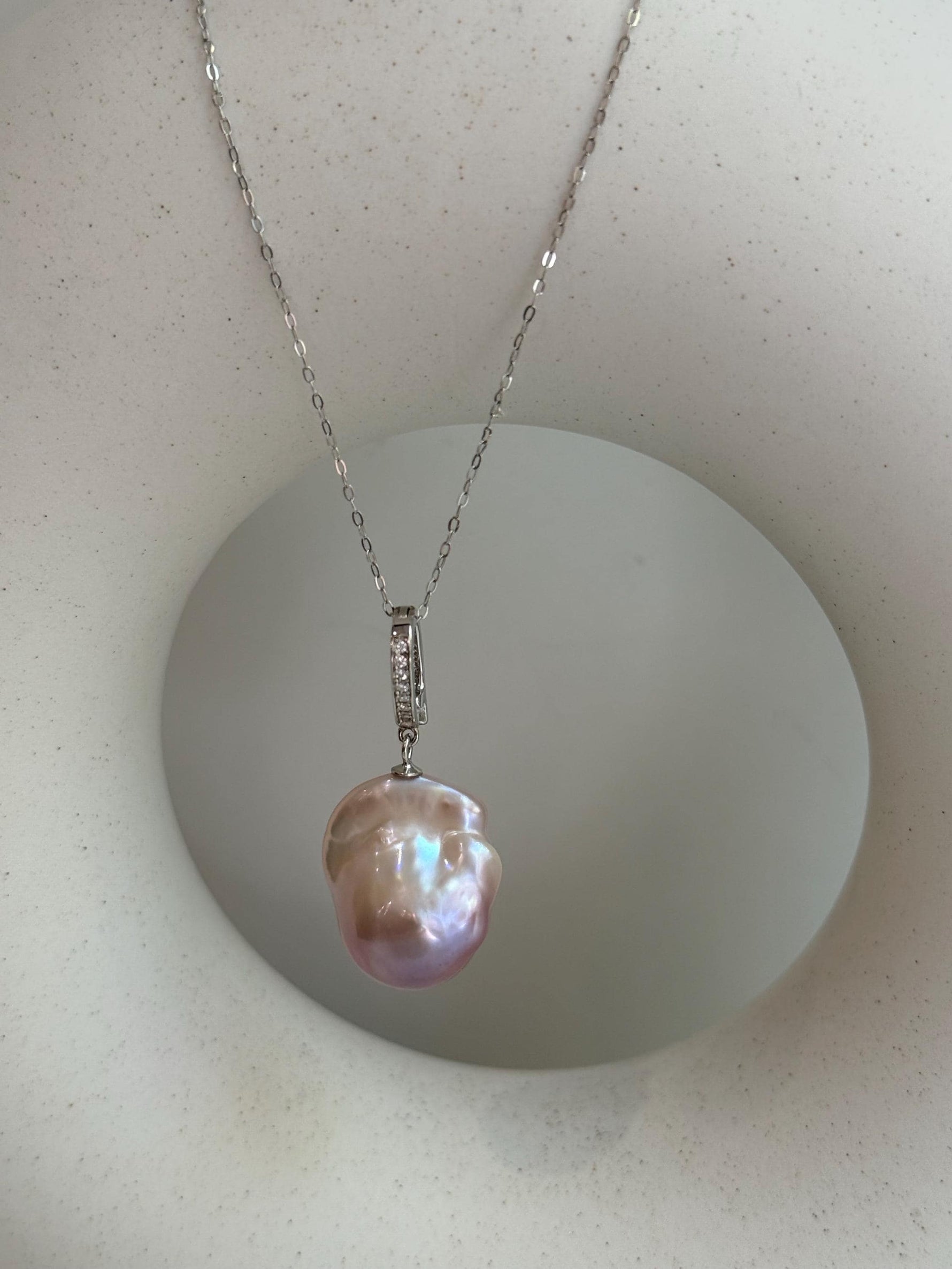 ivory Rose baroque pearl s925 silver pendant for her