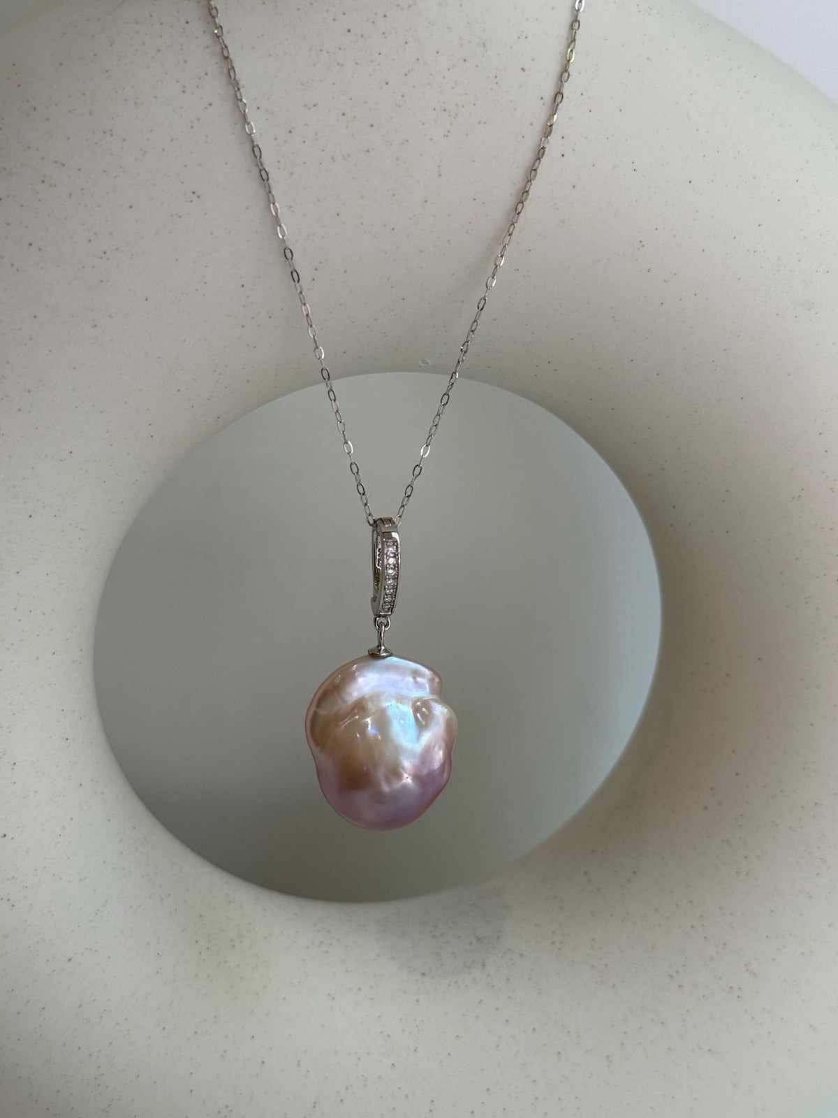 ivory Rose baroque pearl s925 silver pendant for her birthday