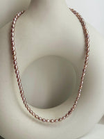 metallic pink rose pearls s925 silver necklace strand for her anniversary