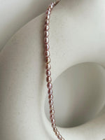 metallic pink rose pearls s925 silver necklace strand for her daily wear