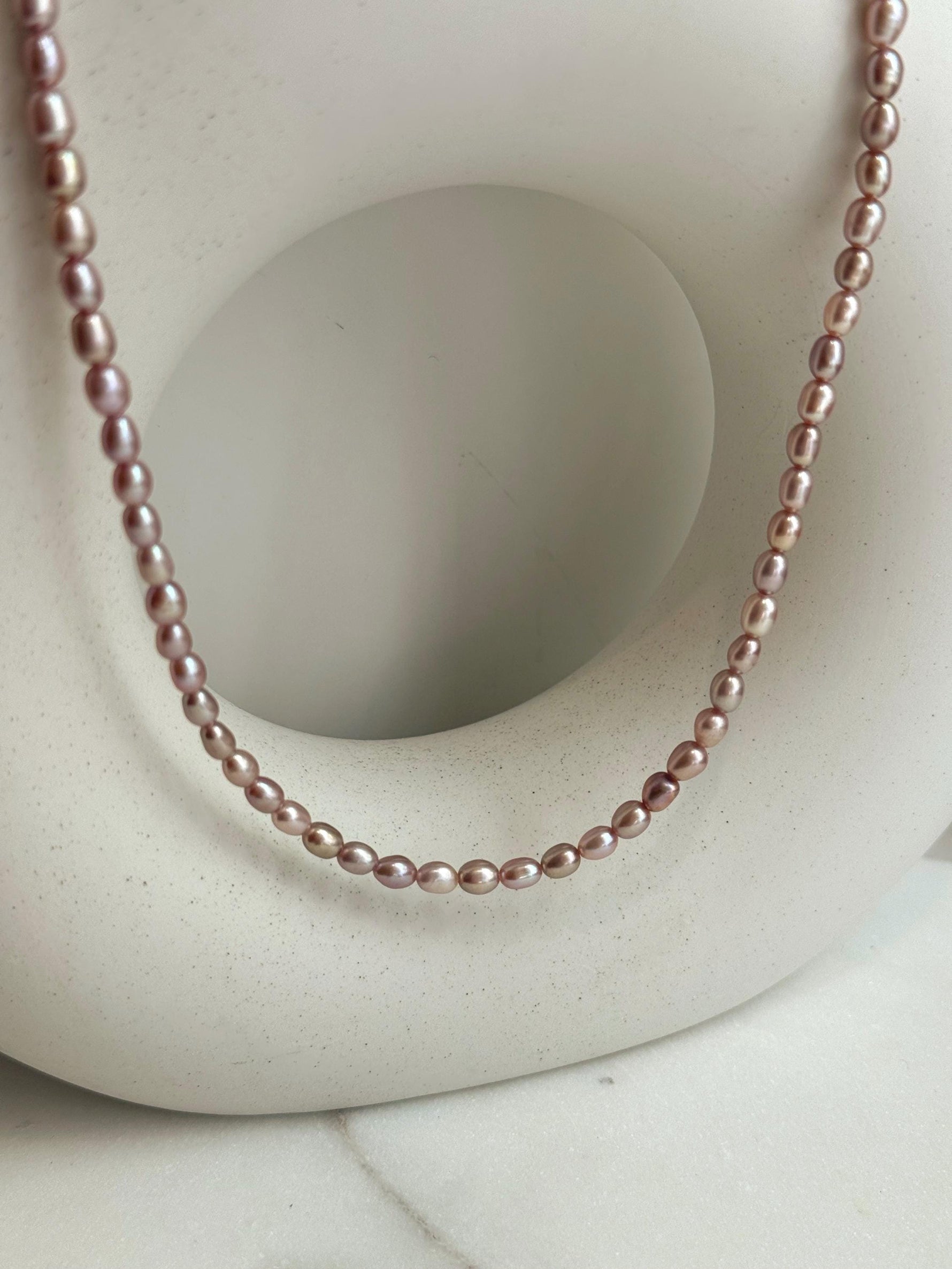 affordable metallic pink rose pearls s925 silver necklace strand for her