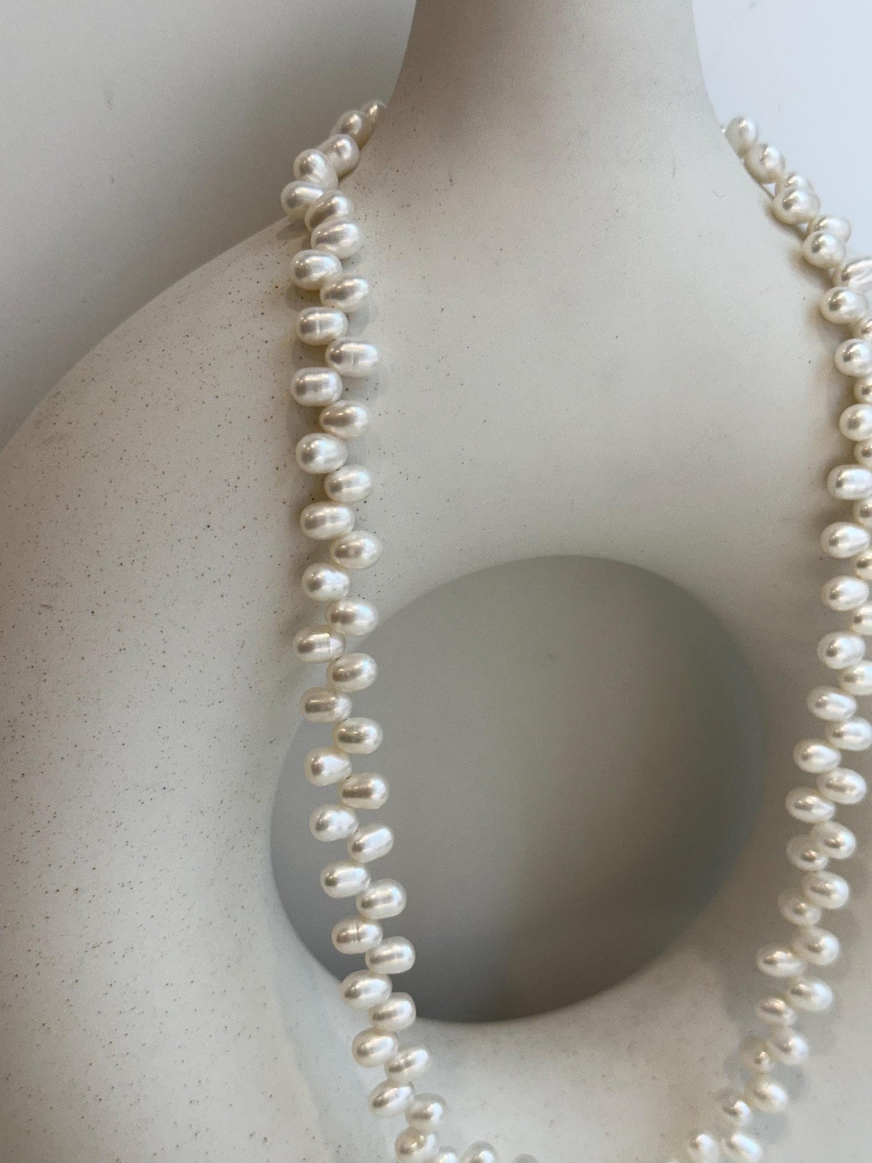 freshwater white petal Keshi pearl s925 silver necklace strand for her daily wear