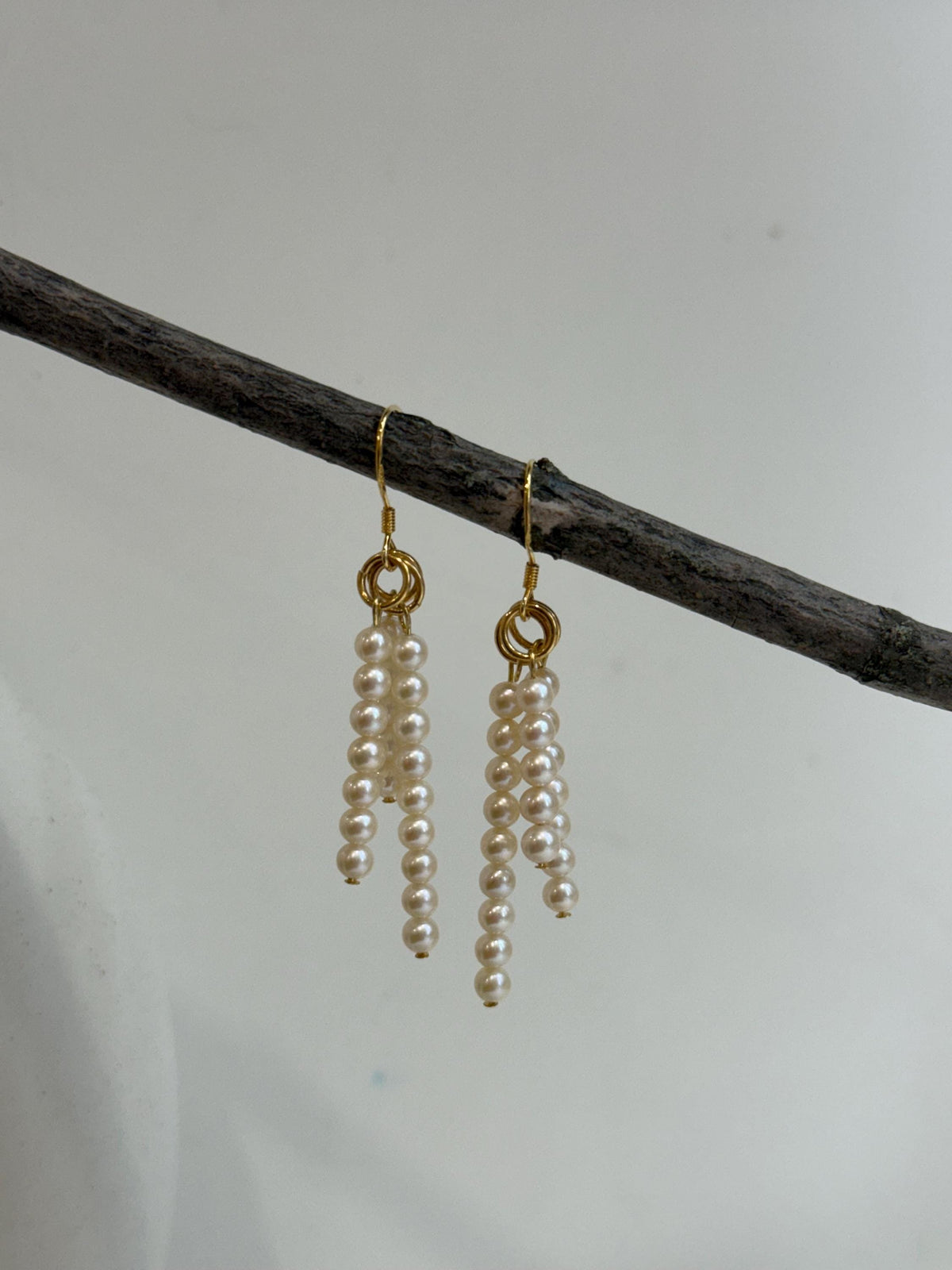 Freshwater extreme luster white pearls s925 silver cool earrings chandeliers