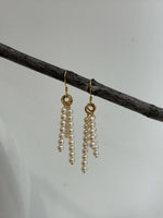 Freshwater extreme luster white pearls s925 silver cool earrings chandeliers