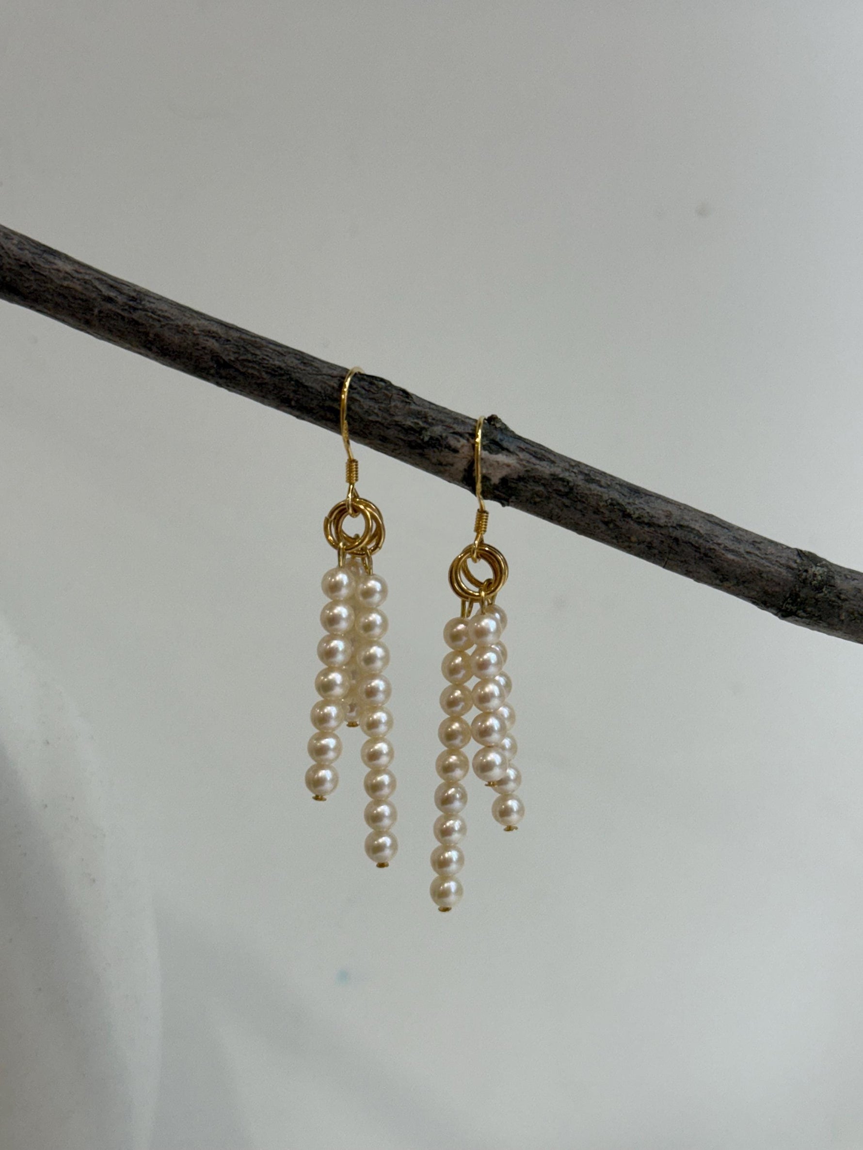 Freshwater extreme luster white pearls s925 silver cool earrings chandeliers
