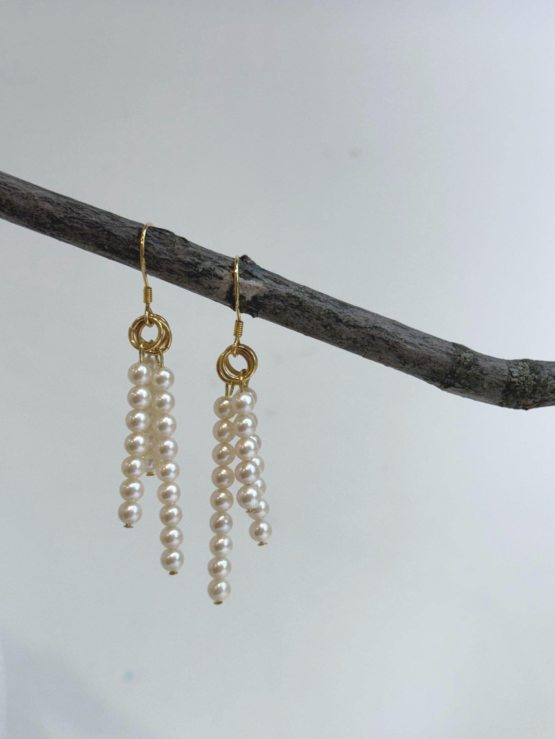 Freshwater extreme luster white pearls s925 silver cool earrings chandeliers for her engagement